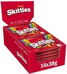Skittles Fruits, S&uuml;&szlig;igkeiten Box 14x38g, Kaubonbons mit Fruchtgeschmack, Vegane