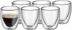 WMF Kult doppelwandige Espressotassen Glas Set 6-teilig, doppelwandige Gl&auml;ser 80ml,