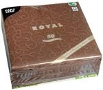 Papstar, 50 Servietten "ROYAL Collection" 1/4-Falz 40 cm x 40 cm braun "Casali",