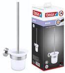 tesa Moon WC-Garnitur, satiniertes Glas und verchromter Edelstahl -