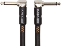 Roland Black-Serie Patch/Pedal-Kabel &ndash; gewinkelte 6,3-mm-Klinkenstecker, L&auml;nge: 1m