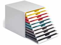 Durable Schubladenbox A4 (Varicolor Mix), Schreibtisch-Schubladenset mit 10 farbigen