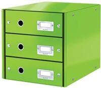 Leitz Schubladenset Click & Store WOW 3 Schubladen, Gr&uuml;n, 286 x 282 x 358 mm