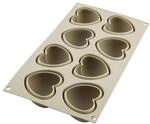 silikomart | Silikon-Kuchenform CUORICINO, antihaftbeschichtet, 8 Herzchen, 1er Pack
