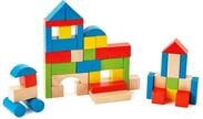 Hape Bunte Holzbausteine &ndash; hochwertiges Holzspielzeug zum Stapeln, Bauen und