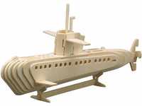 Pebaro 866/3 Holzbausatz U-Boot, 3D Puzzle Unterwasserboot, Modellbausatz,...