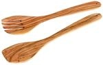 Fackelmann 30855 Salatbesteck Olivenholz Sp&uuml;lmaschinenfest 30 cm, Braun