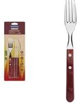 Tramontina Steakgabel Set "Gaucho", 6-teilig, Edelstahl, Holzgriff rot, FSC