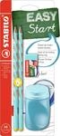 STABILO - Schul-Set f&uuml;r Linksh&auml;nder - EASYgraph S | blau, inkl. Spitzer +...