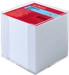Herlitz bef&uuml;llter Zettelkasten transparent, 9 x 9 x 9 cm, 700 Blatt, wei&szlig;, 1Set