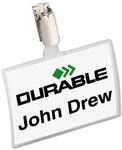 Durable Namensschild Click Fold, mit Clip, 54 x 90 mm, 70% recycl. PP, Packung...