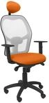 Piqueras Y Crespo (PIQU7) Jorquera Stuhl Mesh Grau Sitz Bali Orange mit Kopfteil Fest