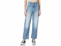 G-STAR RAW Damen Tedie Ultra High Straight Ripped Edge Ankle Jeans, Blau (sun...
