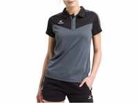 Erima Damen Squad Sport Poloshirt, Schwarz/Slate Grey, 36