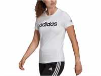 adidas Damen Essentials Slim Langarm T-Shirt, White/Black, L