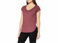 Urban Classics Damen Ladies Long Back Shaped Spray Dye Tee T-Shirt, Rot (Burgundy