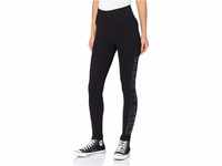 Urban Classics Damen TB3985-Ladies High Waist Branded Leggings, Black/Black, 5XL