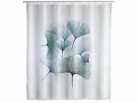 WENKO Anti-Schimmel Duschvorhang Ginkgo, Textil-Vorhang mit Antischimmel Effekt...