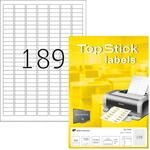 TopStick 8780 Universal Etiketten, 100 Blatt, 25,4 x 10 mm, 189 pro A4 Bogen, 18900