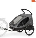 hauck Dryk Duo, Grey - 2in1 Fahrradanh&auml;nger & Kinderwagen f&uuml;r 2 Kinder ab 6 Monaten