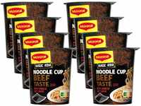 MAGGI Magic Asia Noodle Cup Beef, Instant Nudel-Snack, asiatisches...