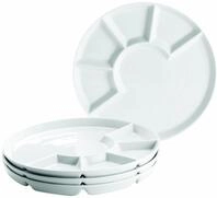 M&auml;ser Servierset aus Keramik &Oslash; 24 cm &ndash; F&uuml;r Fondue, Raclette & BBQ &ndash; 4...