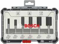 Bosch Professional 6tlg. Nutfräser Set (für Holz, für Oberfräsen mit 1/4...