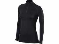 FALKE Damen Maximale warme rits W L/S Baselayer Shirt, Schwarz (Black 3000), L EU