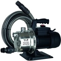 T.I.P. 30087 Gartenpumpe Edelstahl Clean Jet 1300 Plus Kit mit 4 m Ansauggarnitur