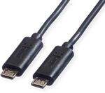 ROLINE USB 2.0 Ladekabel, Micro B - Micro B, ST/ST, schwarz, 0,3 m