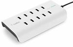 Belkin Rockstar 10-Port USB-Lad. 120W, 2,4A je Port,White, B2B139VF (120W, 2,4A je