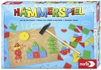 noris Hammerspiel Geschicklichkeitsspiel, Holz‑Klopfspiel mit Korkplatte,