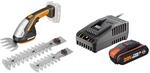 Worx WG801E.9 20V Akku-Gras- und Strauchschere WG801E Inklusiv 3 verschiedene Messer,