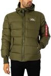 Alpha Industries Hooded Puffer Alpha FD Winterjacke f&uuml;r Damen Dark Green