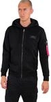 Alpha Industries Back Print Zip Hoodie f&uuml;r Herren Black