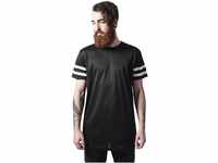 Urban Classics Herren Stripe Mesh Tee T-Shirt, Mehrfarbig (blk/wht 50), M