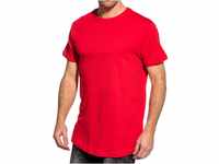 Urban Classics Herren Shaped Long Tee T-Shirt, Rot (Feuerrot 697), 2XL