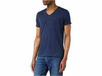 Tommy Jeans Herren T-Shirt Kurzarm TJM Original V-Ausschnitt, Blau (Black...