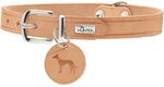 HUNTER Hundehalsband Aalborg, Farbe: Natur, Robustes & strapazierf&auml;higes Leder,
