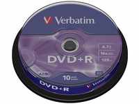 Verbatim DVD+R 16x Matt Silver 4.7GB, 10er Pack Spindel, DVD Rohlinge, 16-fache