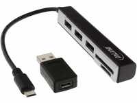 InLine 66775C USB OTG Cardreader & 3-Port USB 2.0 Hub, für SDXC und microSD,...