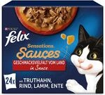 Felix Sensations Saucen Katzenfutter nass, Sorten-Mix, 4er Pack (4 x 24 Beutel &agrave;