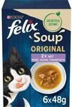Felix Soup, Suppe f&uuml;r Katzen mit zarten St&uuml;ckchen, Sorten-Mix, 8er Pack (8 x 6
