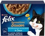 Felix Sensations Saucen Katzenfutter nass, Fisch Sorten-Mix, 6er Pack (6 x 12...