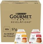 Gourmet Revelations Mousse, Katzenfutter nass, Huhn & Rind, 48er Pack (48 x 57g)
