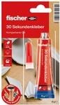 fischer 30 Sekundenkleber, korrigierbarer Kleber, klebt in Sekundenschnelle fast alle