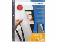 HERMA 7577 Fotokarton schwarz, 20 Stück, 23 x 29,7 cm, 220 g/m², Tonkarton zum