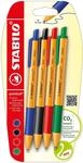 STABILO - Druck-Kugelschreiber - pointball - 4er Blister - blau, schwarz, rot, gr&uuml;n