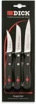 Dick 8470004 Messer-Set, Stahl, Schwarz, 27.5 x 8.5 x 1 cm, 3-Einheiten