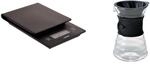 Hario VSTN-2000B K&uuml;chenwaage, schwarz & VDD-02B VD 700 ml V60 Drip Dekanter...